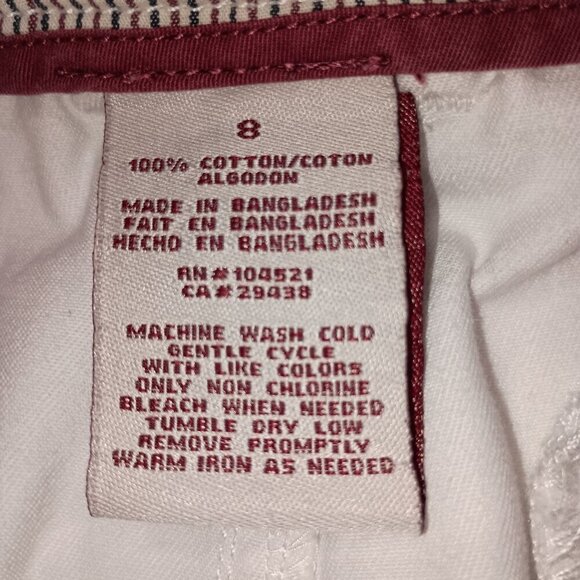 Caribbean Joe Women's White Bermuda Shorts with Patch Pockets Jean Style Size 8 - Picture 5 of 11